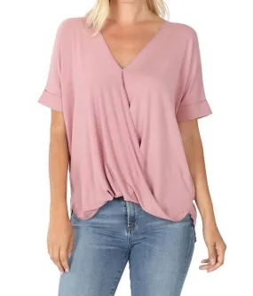 42Pops - Crepe Layered Draped Front Top