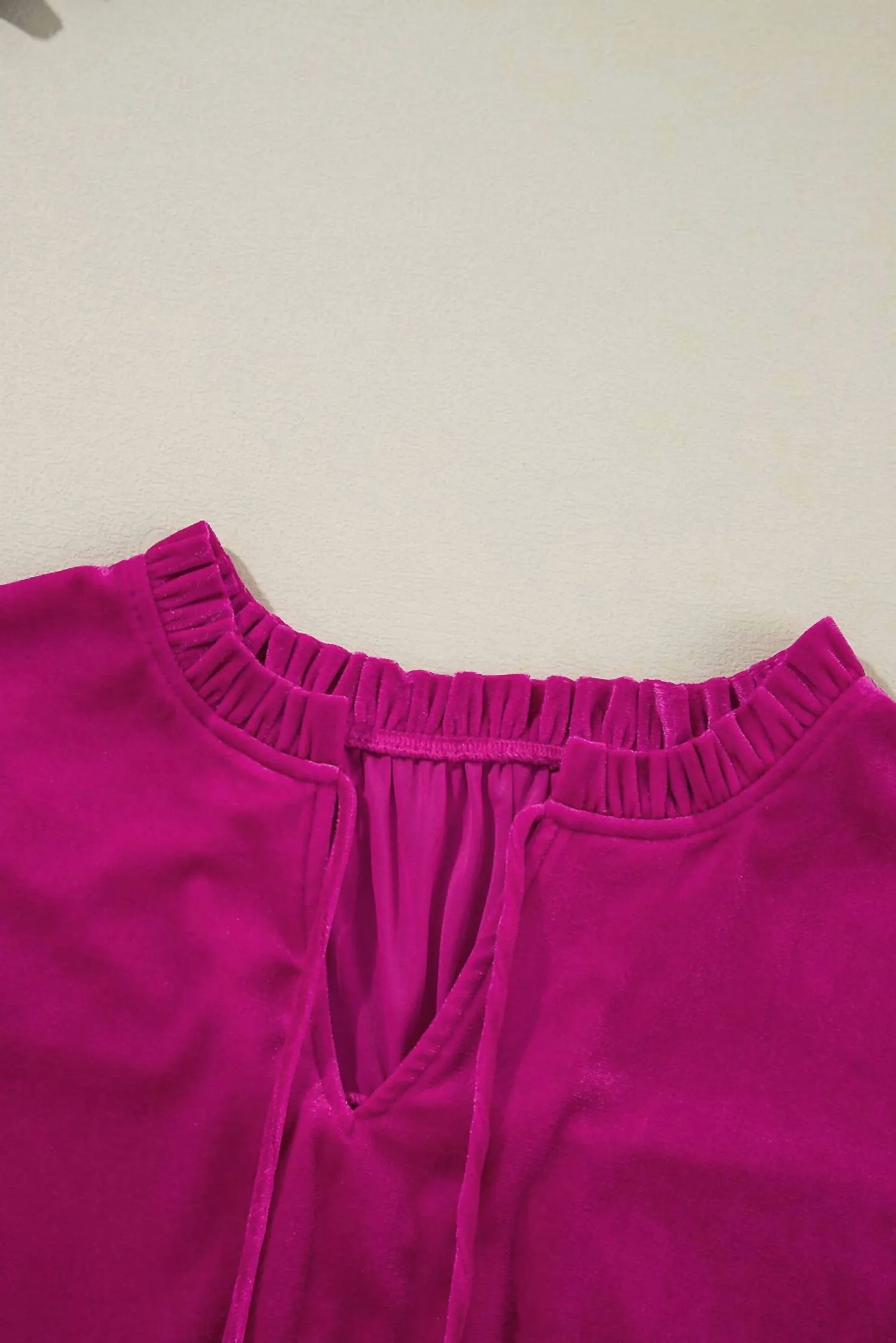 66Disco - Ruffled Sleeve V Neck Blouse