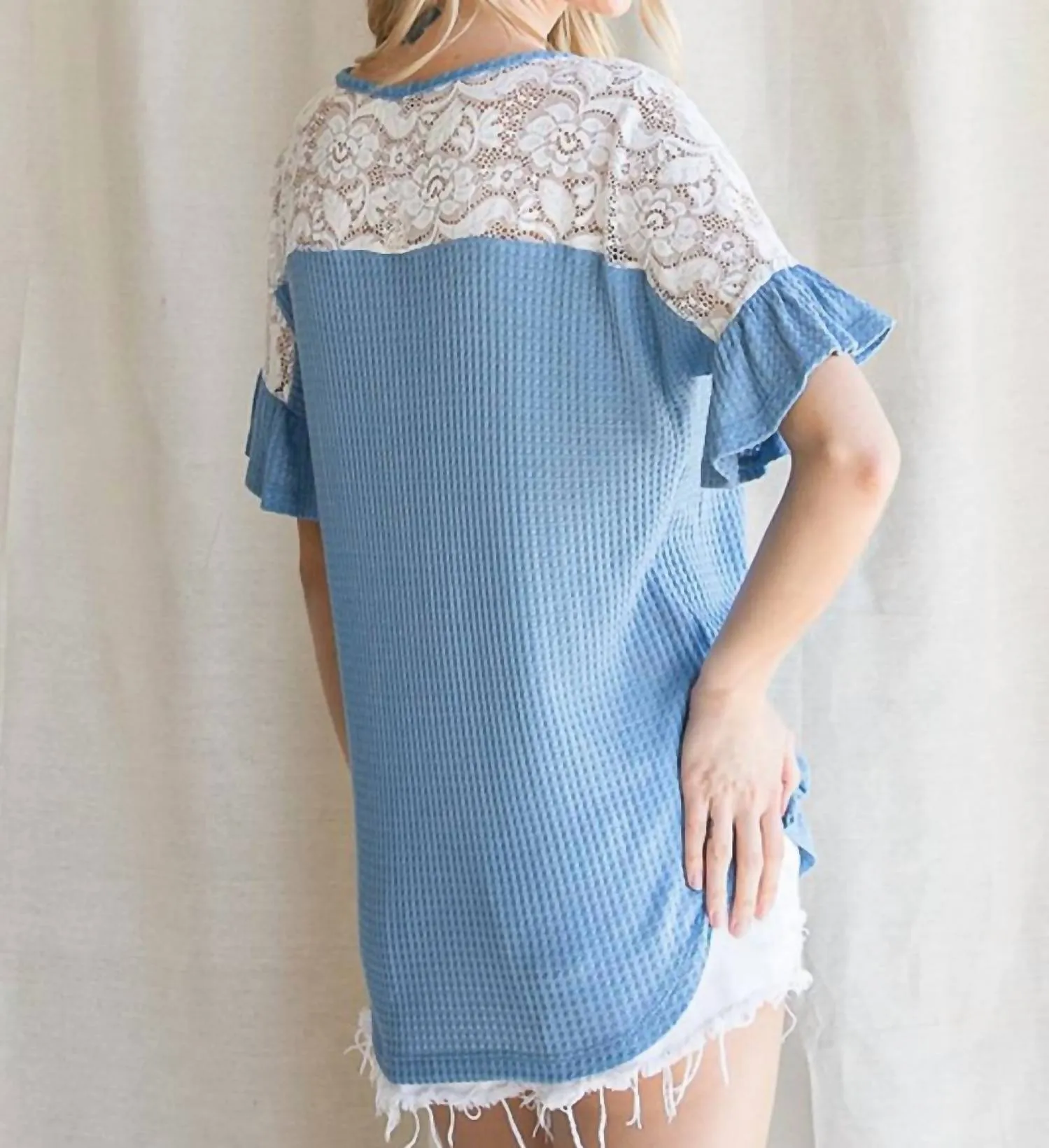7Th Ray - Waffle Knit Crisscross Top