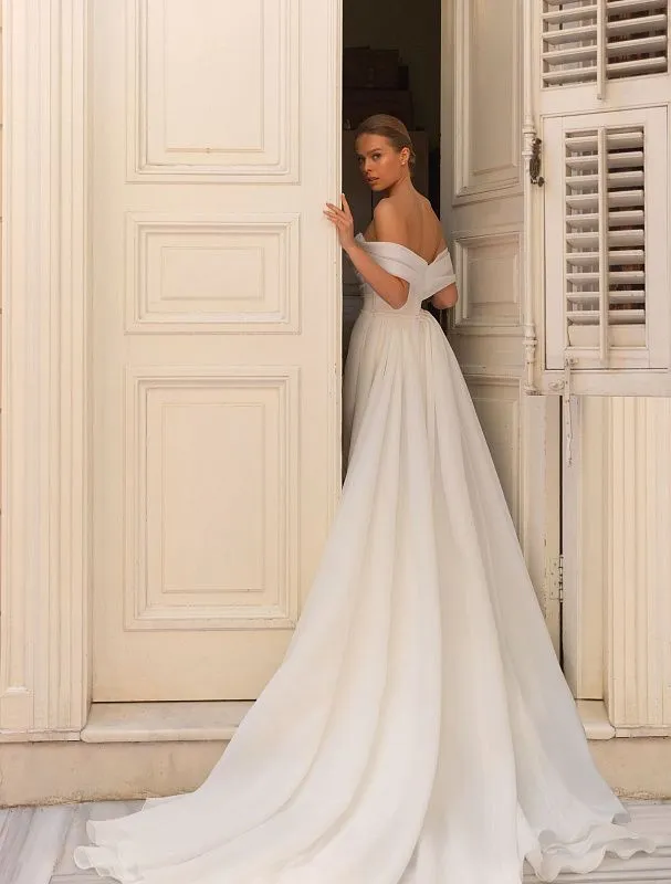 Anne  Beautiful Off-Shoulder White Wedding Dress