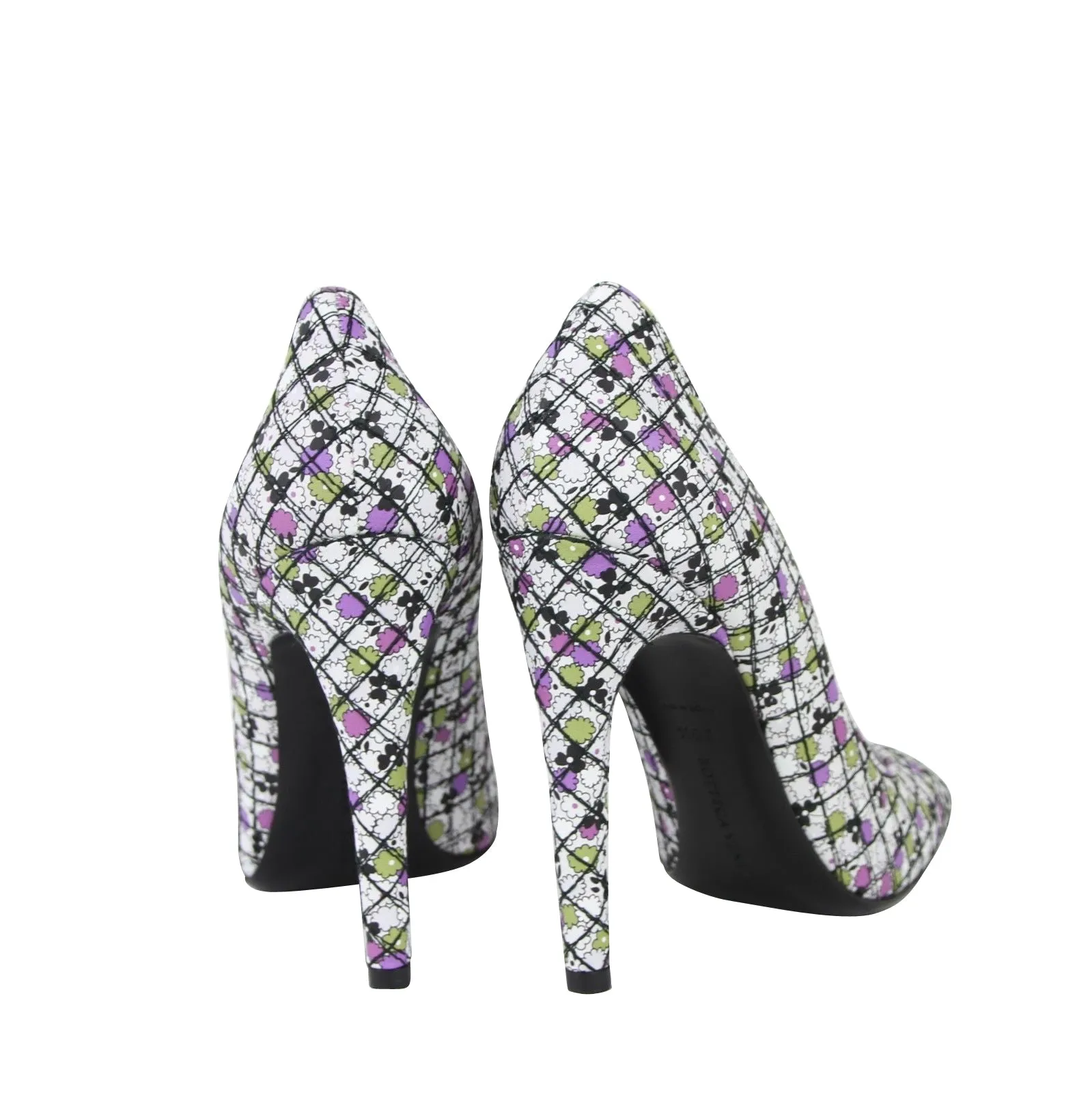 Bottega Veneta Women's Green / Purple Floral Leather Heels