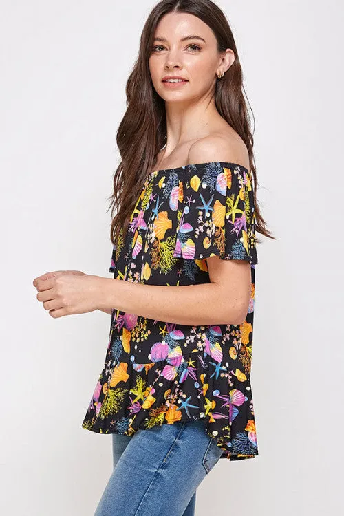 C90-A-3-WT2435 BLACK PRINT TOP 2-2-2
