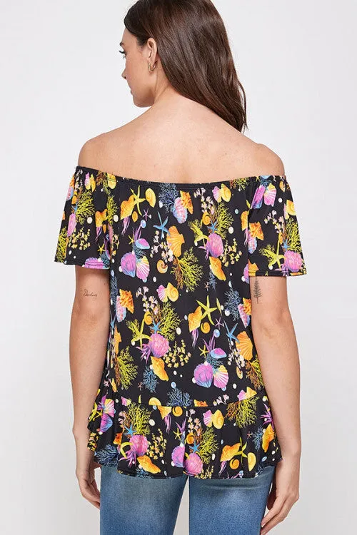 C90-A-3-WT2435 BLACK PRINT TOP 2-2-2