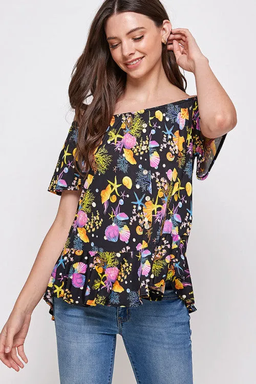C90-A-3-WT2435 BLACK PRINT TOP 2-2-2
