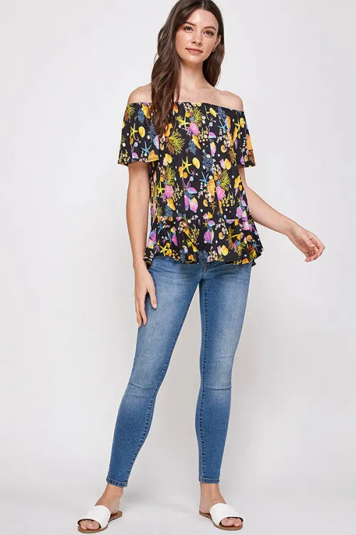 C90-A-3-WT2435 BLACK PRINT TOP 2-2-2