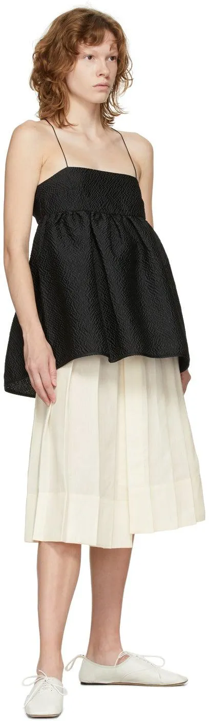 Cecilie Bahnsen Black Seersucker Hortensia Tank Top