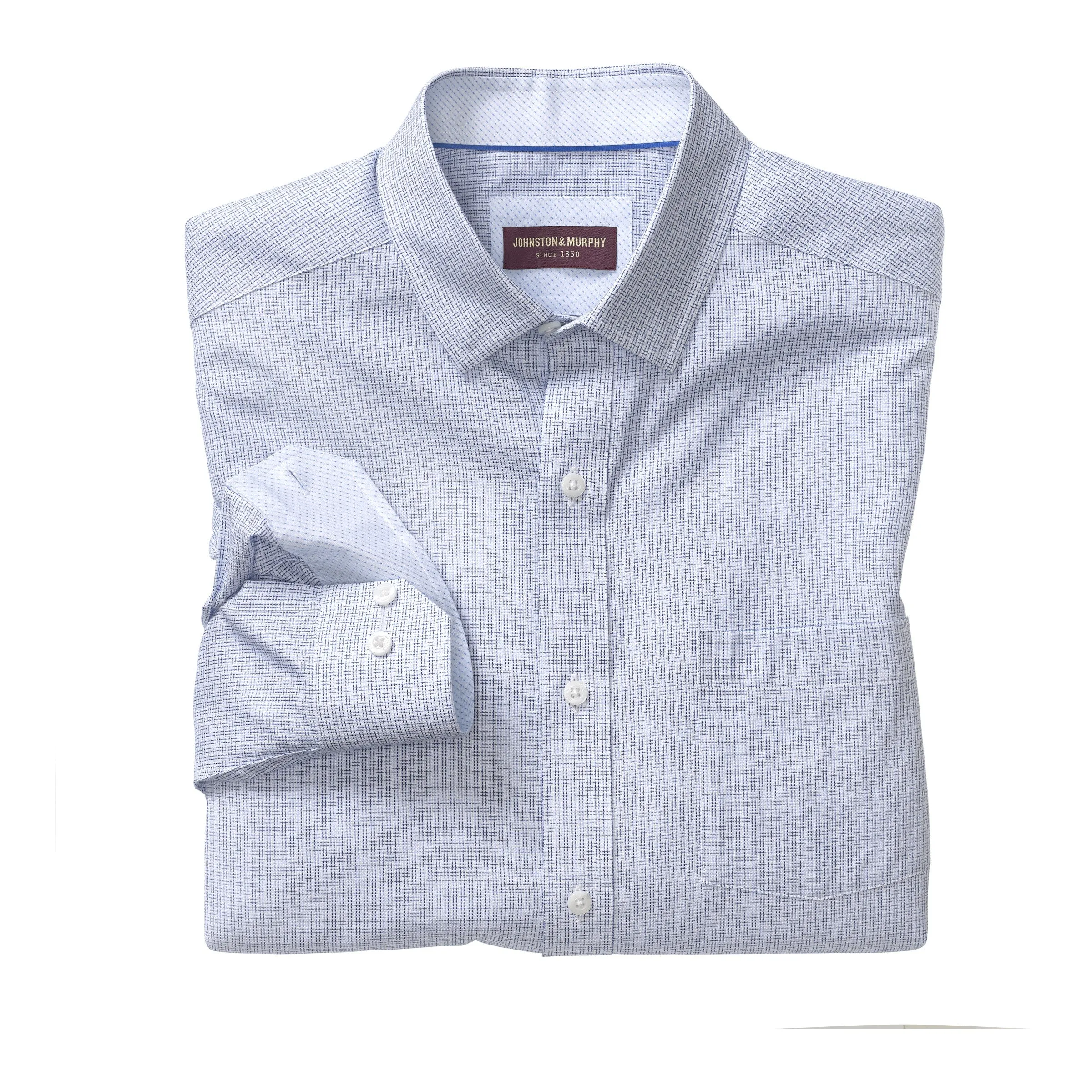 Dashgrid Light Blue Houndstooth Check Sport Shirt