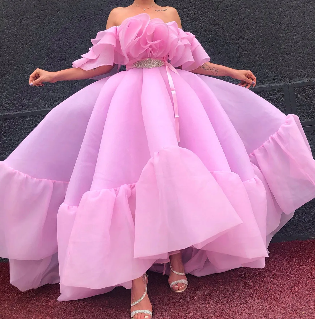 Entrancing Off-Shoulder Evening Dress