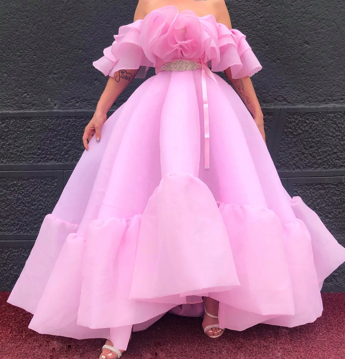 Entrancing Off-Shoulder Evening Dress