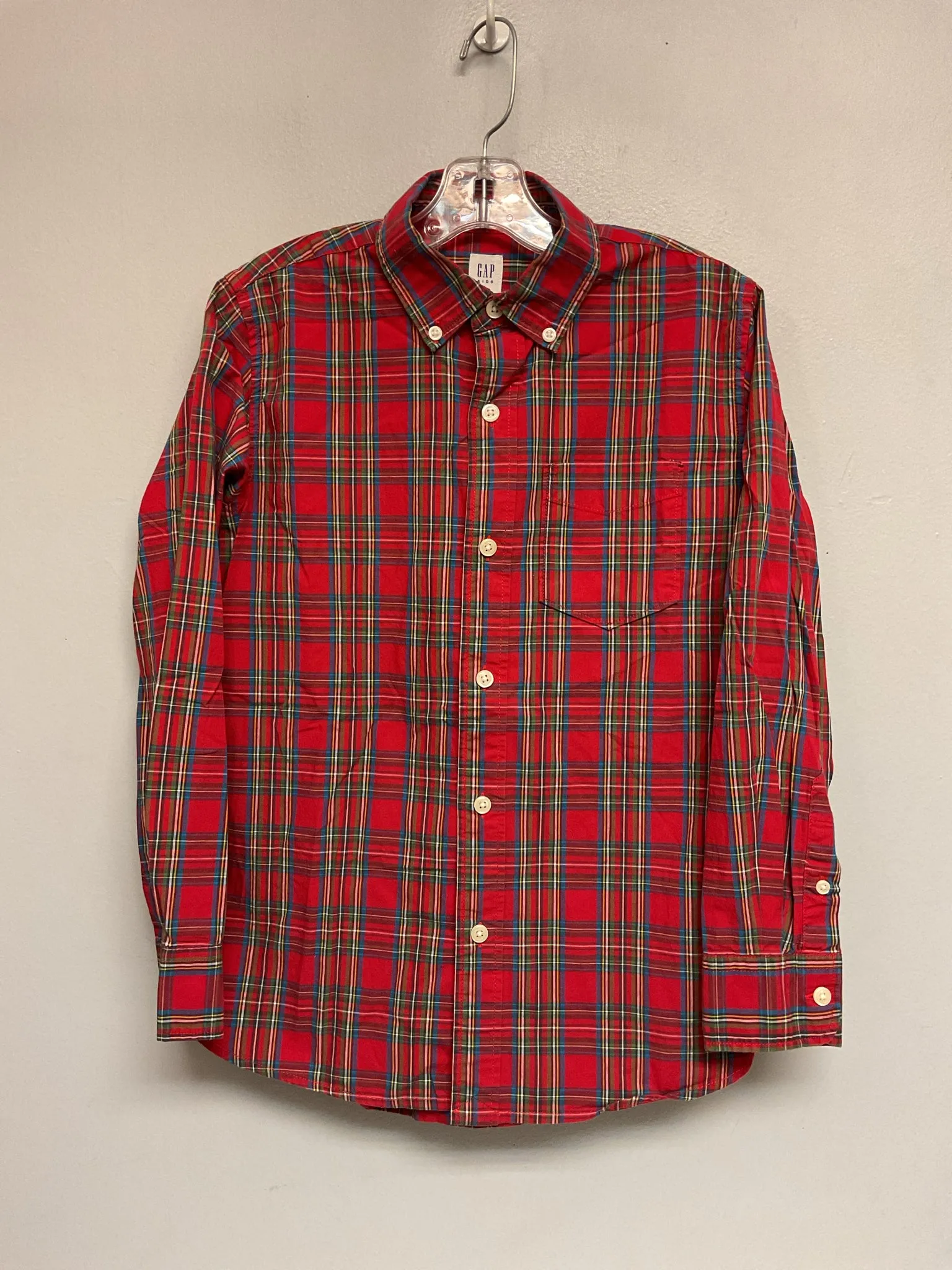 Gap Size 10 Red Plaid Cotton Big Boys Shirts & Polos