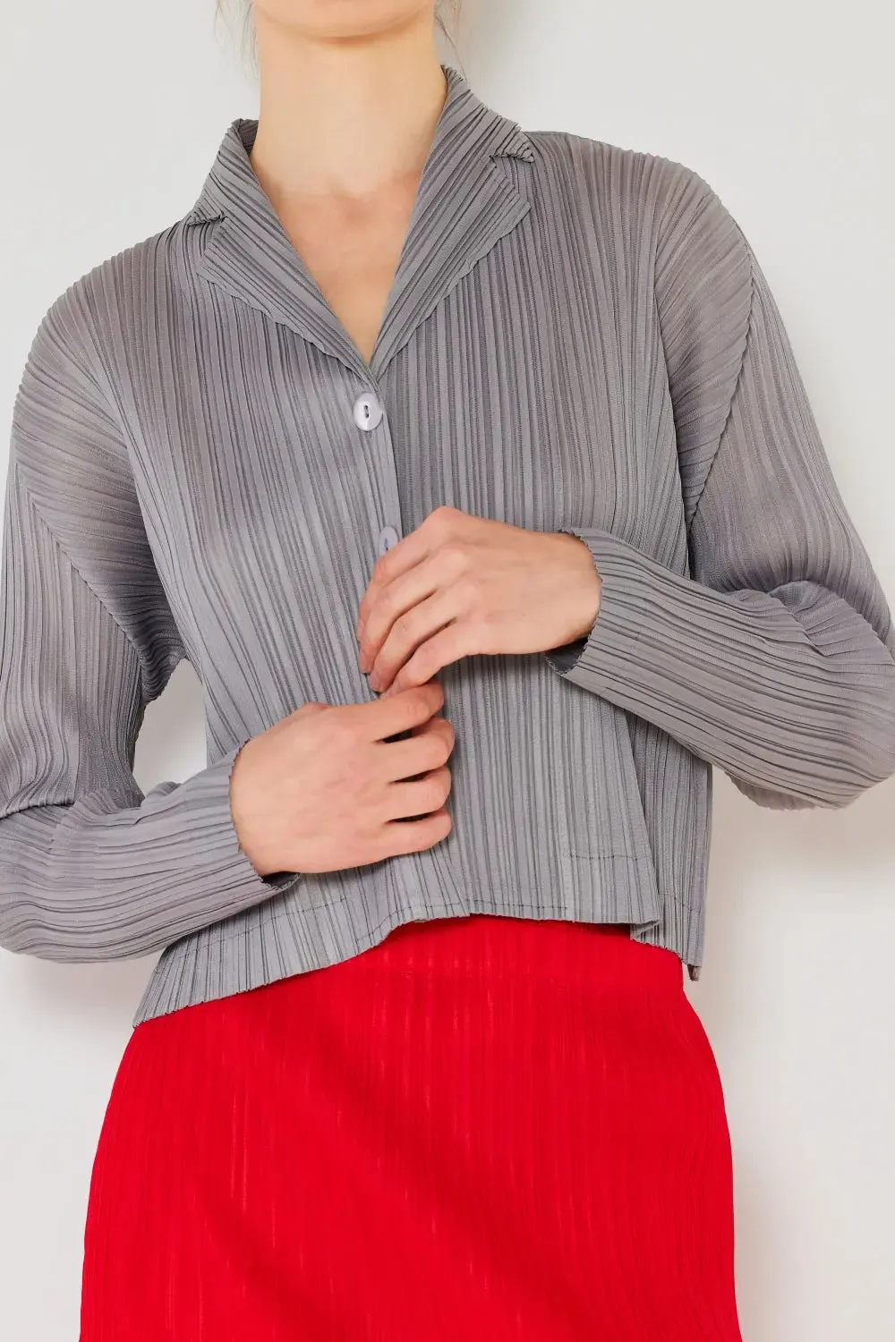 Marina West Swim - Pleated Cropped - Button Up Shirt