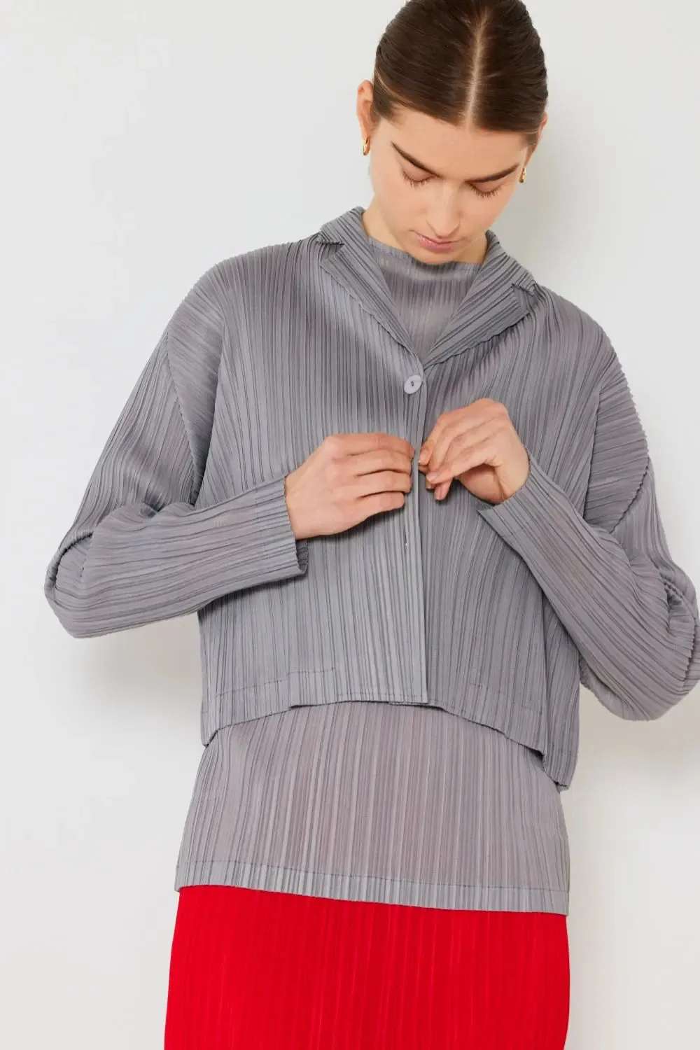Marina West Swim - Pleated Cropped - Button Up Shirt