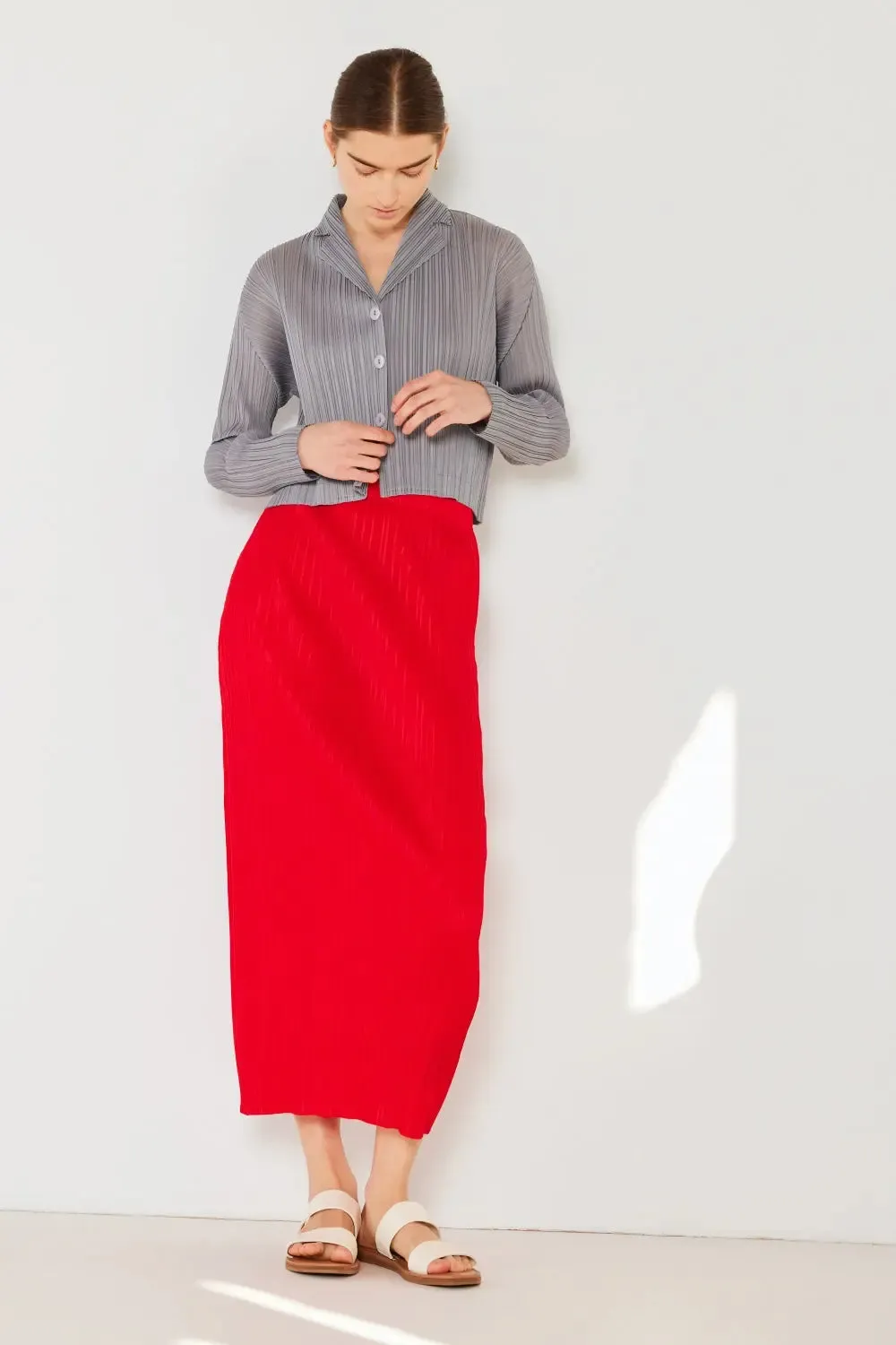 Marina West Swim - Pleated Cropped - Button Up Shirt