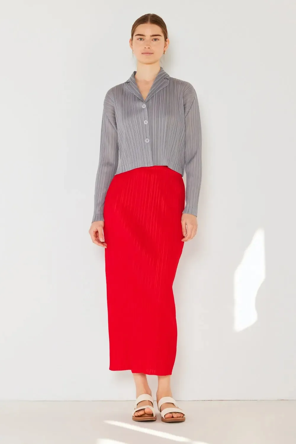 Marina West Swim - Pleated Cropped - Button Up Shirt