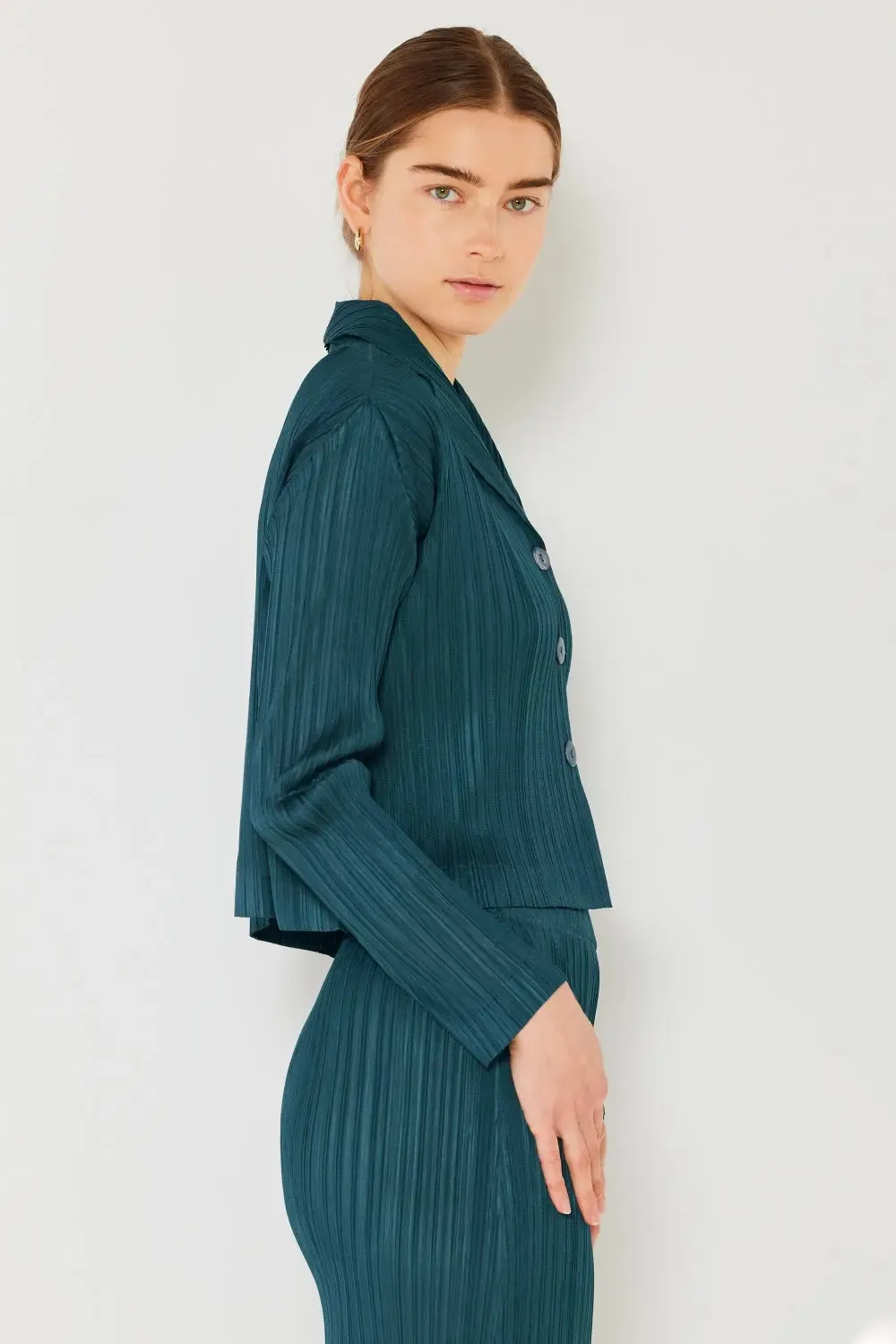 Marina West Swim - Pleated Cropped - Button Up Shirt