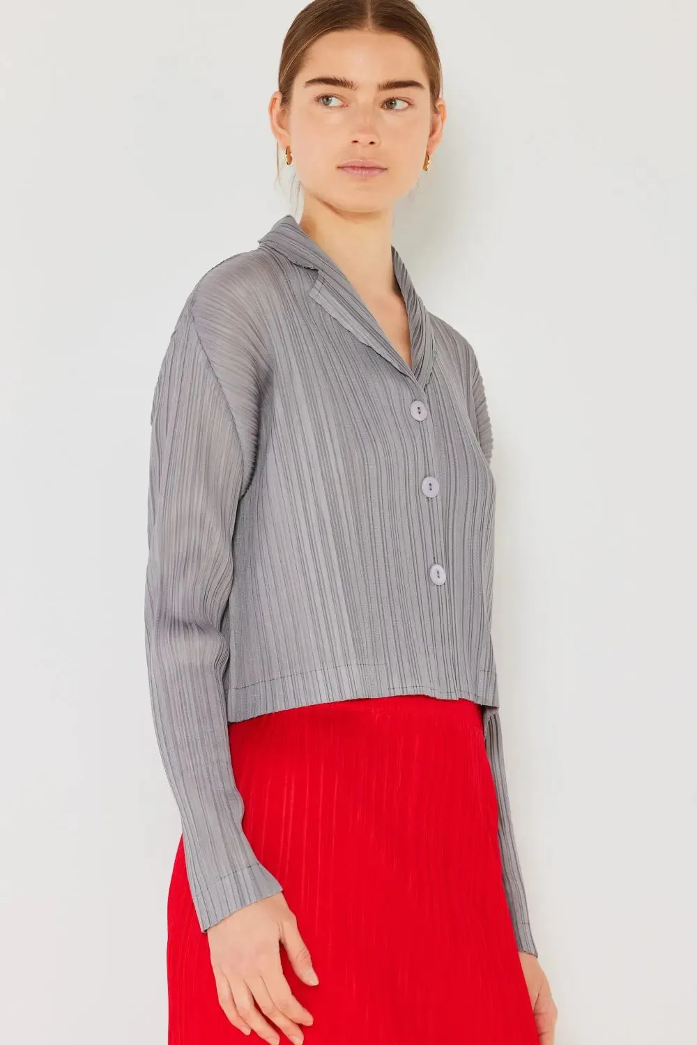Marina West Swim - Pleated Cropped - Button Up Shirt