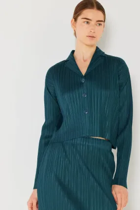 Marina West Swim - Pleated Cropped - Button Up Shirt