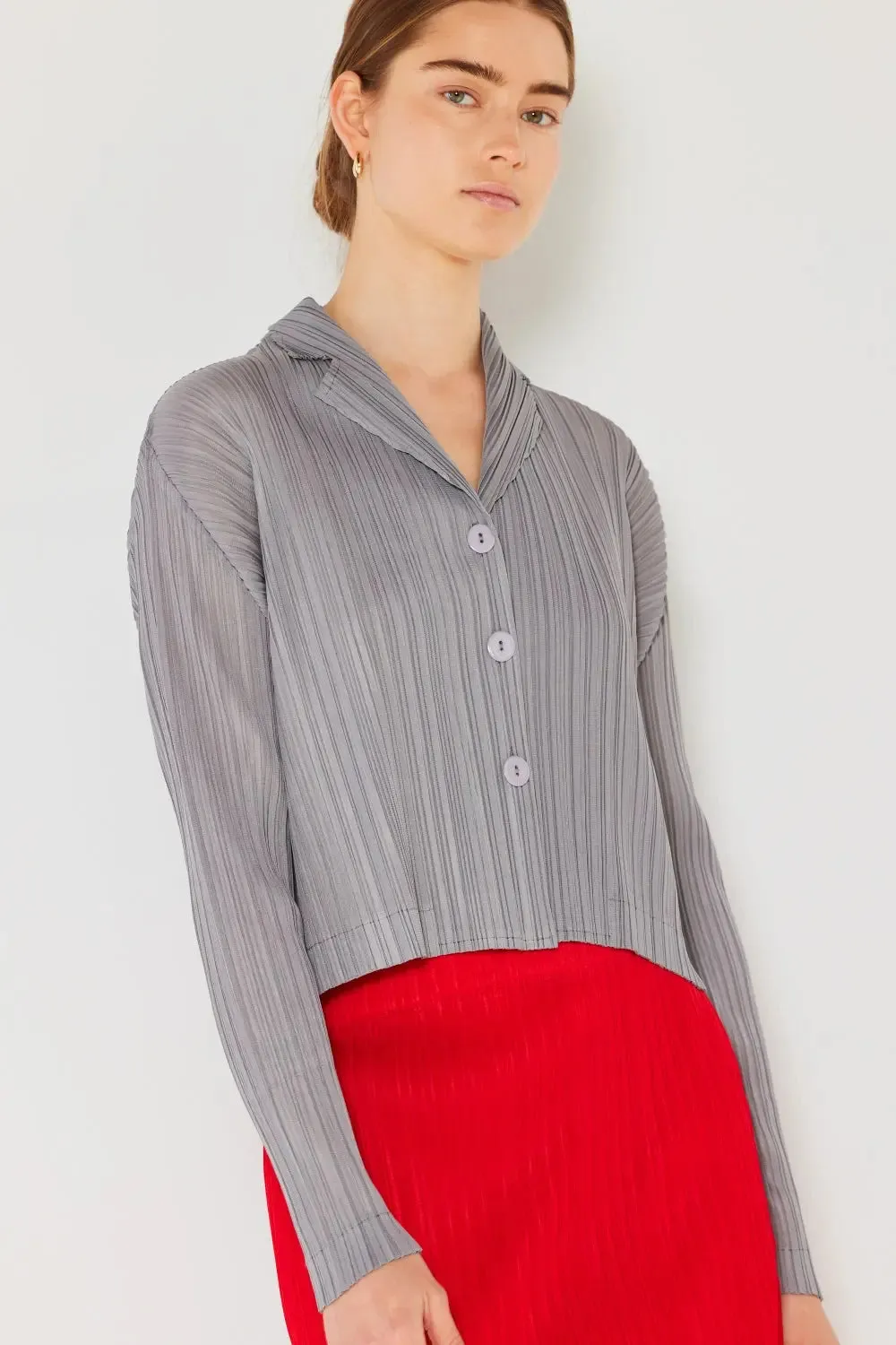 Marina West Swim - Pleated Cropped - Button Up Shirt