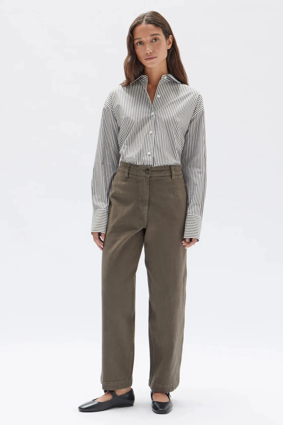 SIGNATURE POPLIN SHIRT | SPRUCE/WHITE