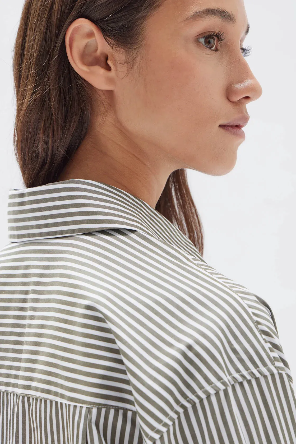 SIGNATURE POPLIN SHIRT | SPRUCE/WHITE