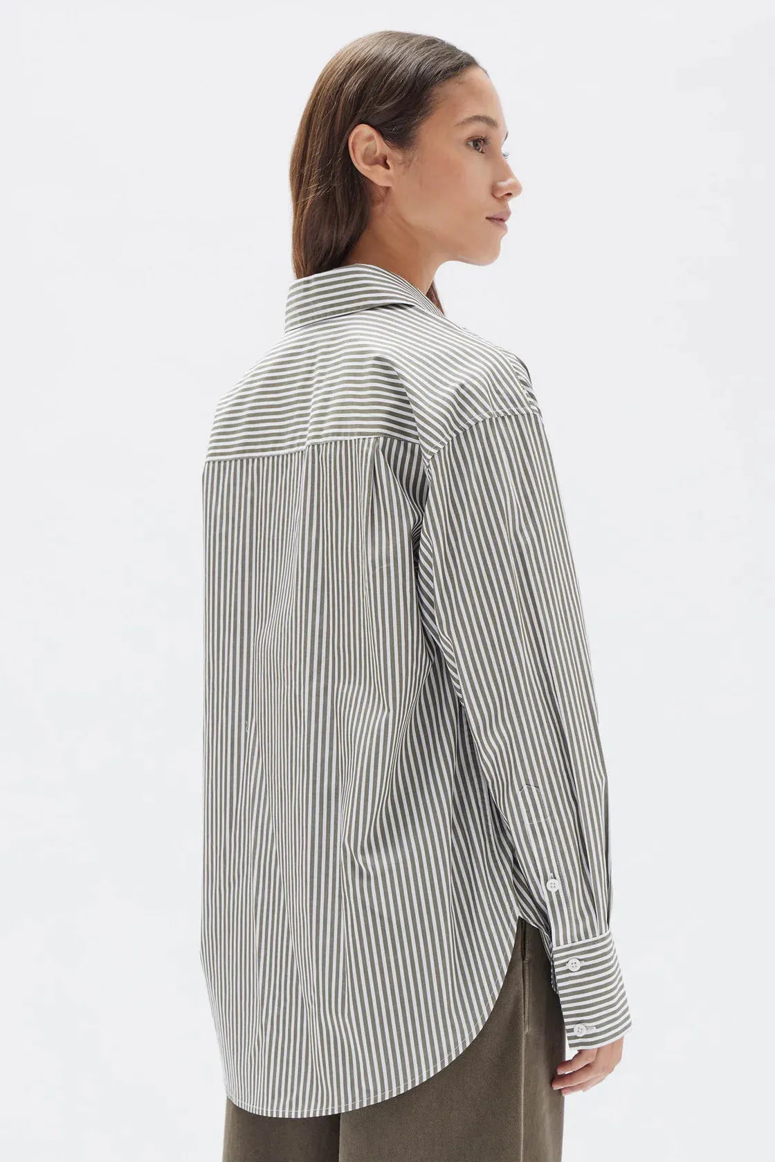 SIGNATURE POPLIN SHIRT | SPRUCE/WHITE