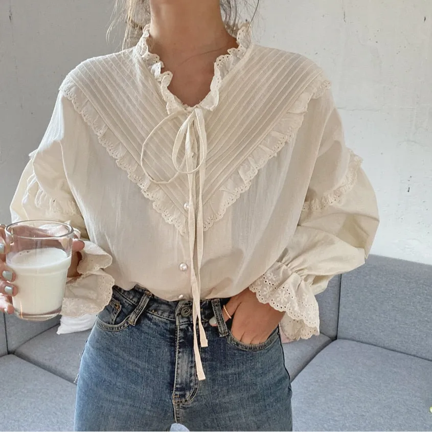 Vintage Hollow Korean Blouses