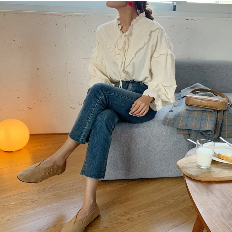 Vintage Hollow Korean Blouses