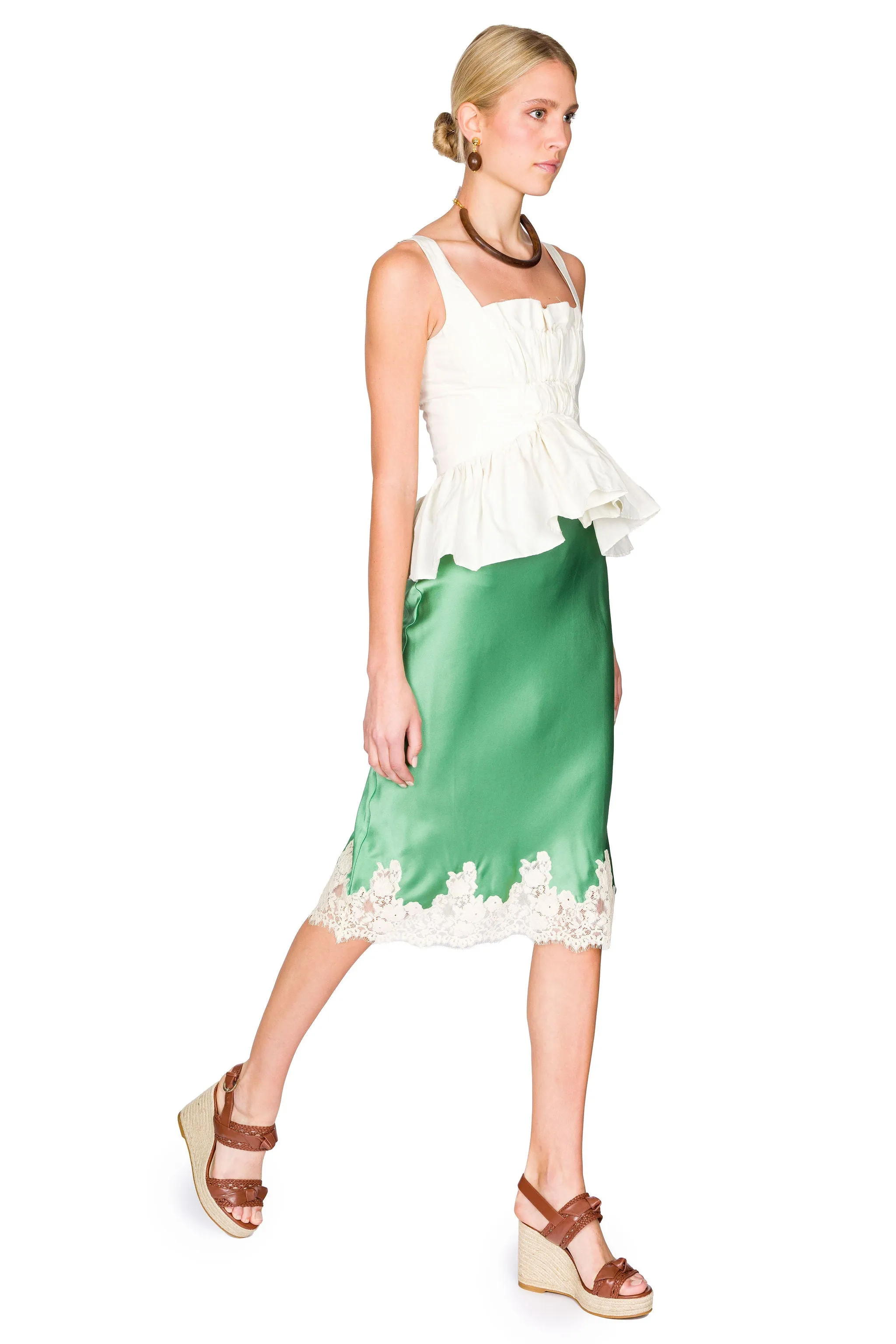 Wrinkled Cotton Gathered Top